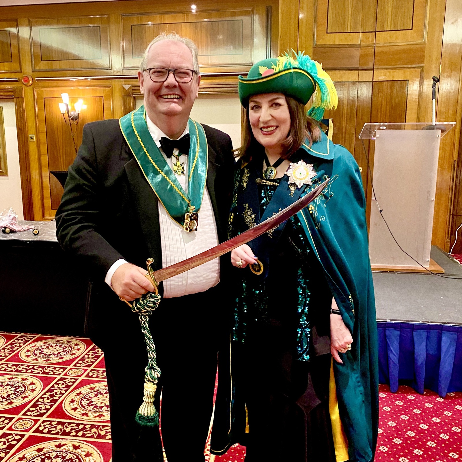 Honoured to be made a Chevalier in the Confrerie du Sabre d’Or at the 40th Grand Chapitre Britannique and Gala Ball at the Copthorne Tara Hotel. 