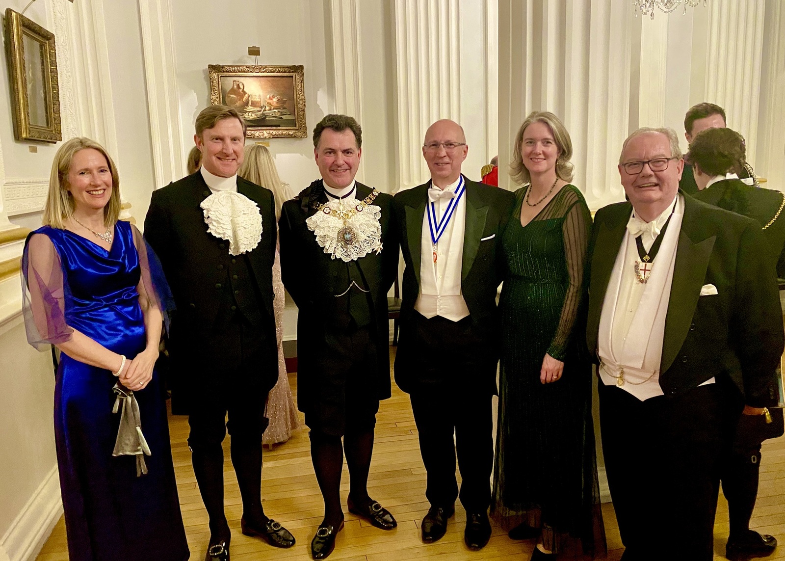 A delightful evening at the Lord Mayor’s Banquet to the Masters (Alderman and Mrs Hughes-Penny, the Lord Mayor, Master of the Guild of Investment Managers Phil Clark and Mrs Clark)