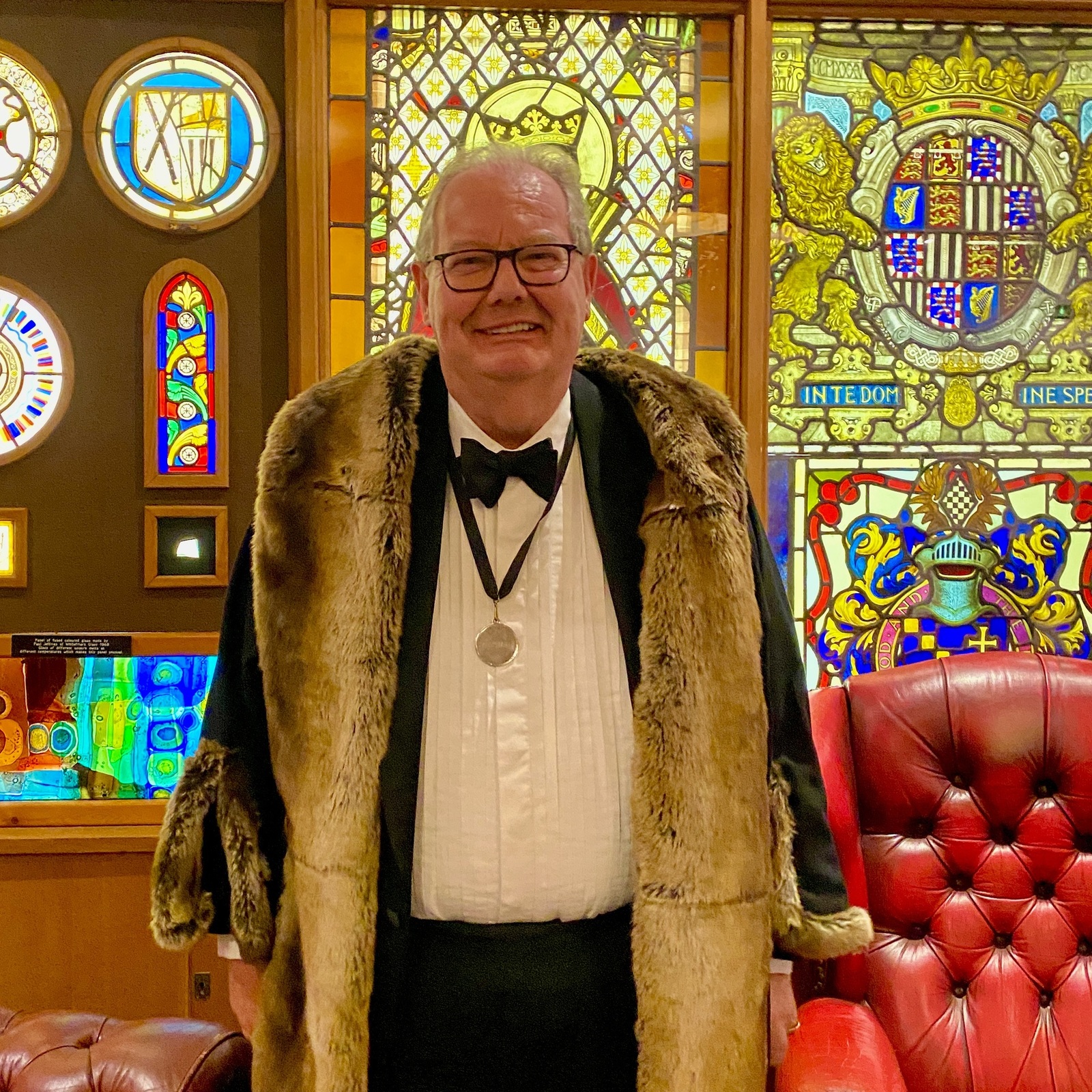 Following my virtual admission some two years ago, delighted to be the first person to be physically clothed in the Livery of the Glaziers in a subsequent and newly adapted ceremony