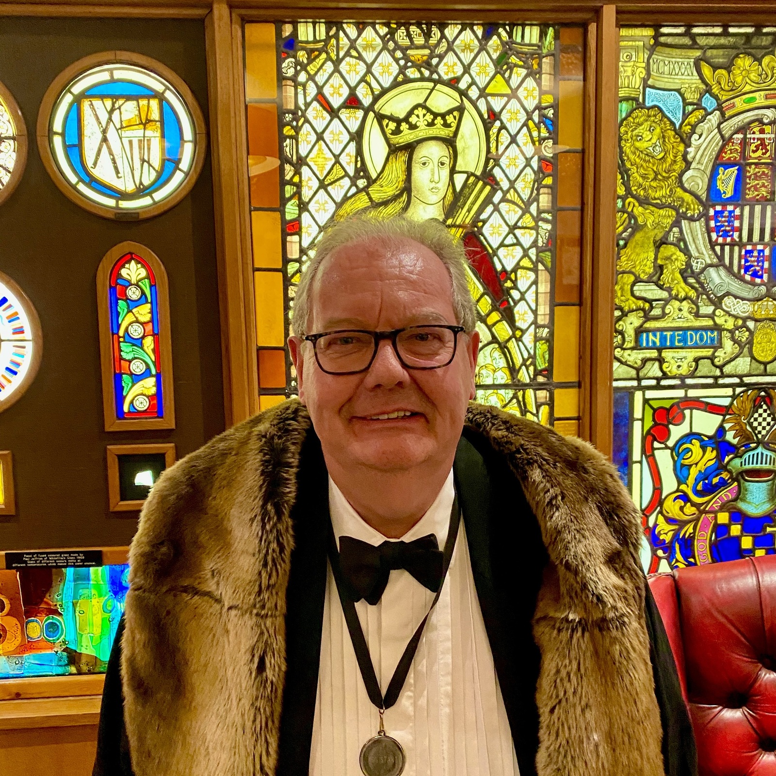 Following my virtual admission some two years ago, delighted to be the first person to be physically clothed in the Livery of the Glaziers in a subsequent and newly adapted ceremony