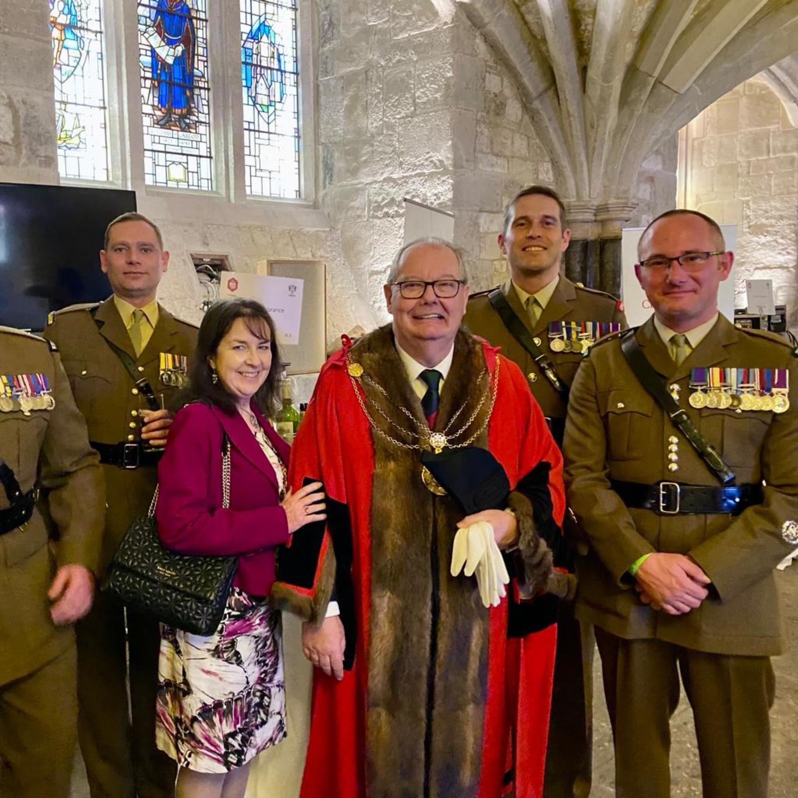 30 Mar 23 - The completely ‘sold out’ 16th Lord Mayor’s Big Curry Lunch, helping to raise funds for the veterans of His Majesty’s Forces, was held at Guildhall in the presence of their Royal Highnesses The Duke and Duchess of Gloucester. 