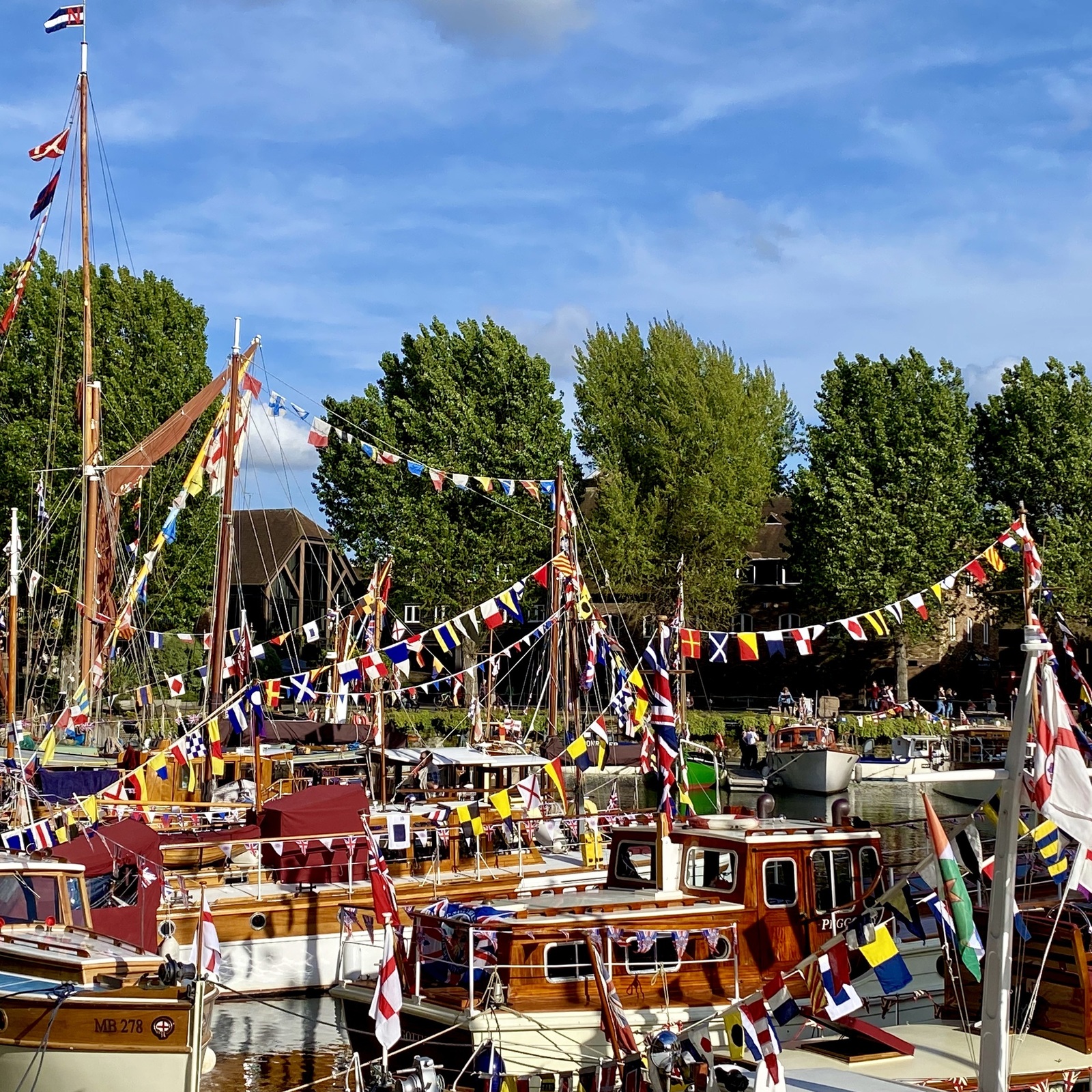 5 May 2023 - Quite a sight, as current members of The Association of Dunkirk Little Ships met at St Katherine Docks on Coronation Weekend.