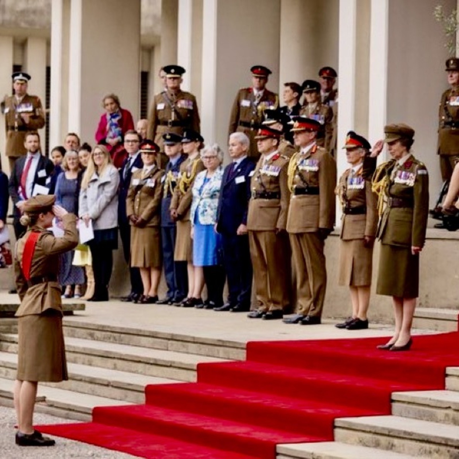 17 May 2023 - Honoured to attend The Colours Parade at Wellington Barracks of The First Aid Nursing Yeomanry (Princess Royal’s Volunteer Corps) to mark their transfer to London District, and to witness the Passing Out Parade of the 2023 recruits.