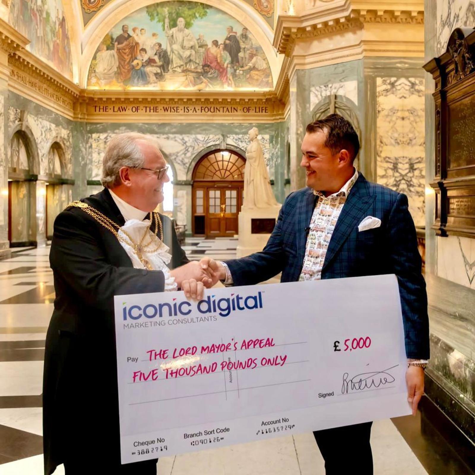 5 September 2023 - It was a pleasure to receive this magnificent cheque from Steve Pailthorpe of Iconic Digital in sponsorship of The Sheriff’s Ball, the proceeds of which will benefit the three Lord Mayor’s Appeal Charities.