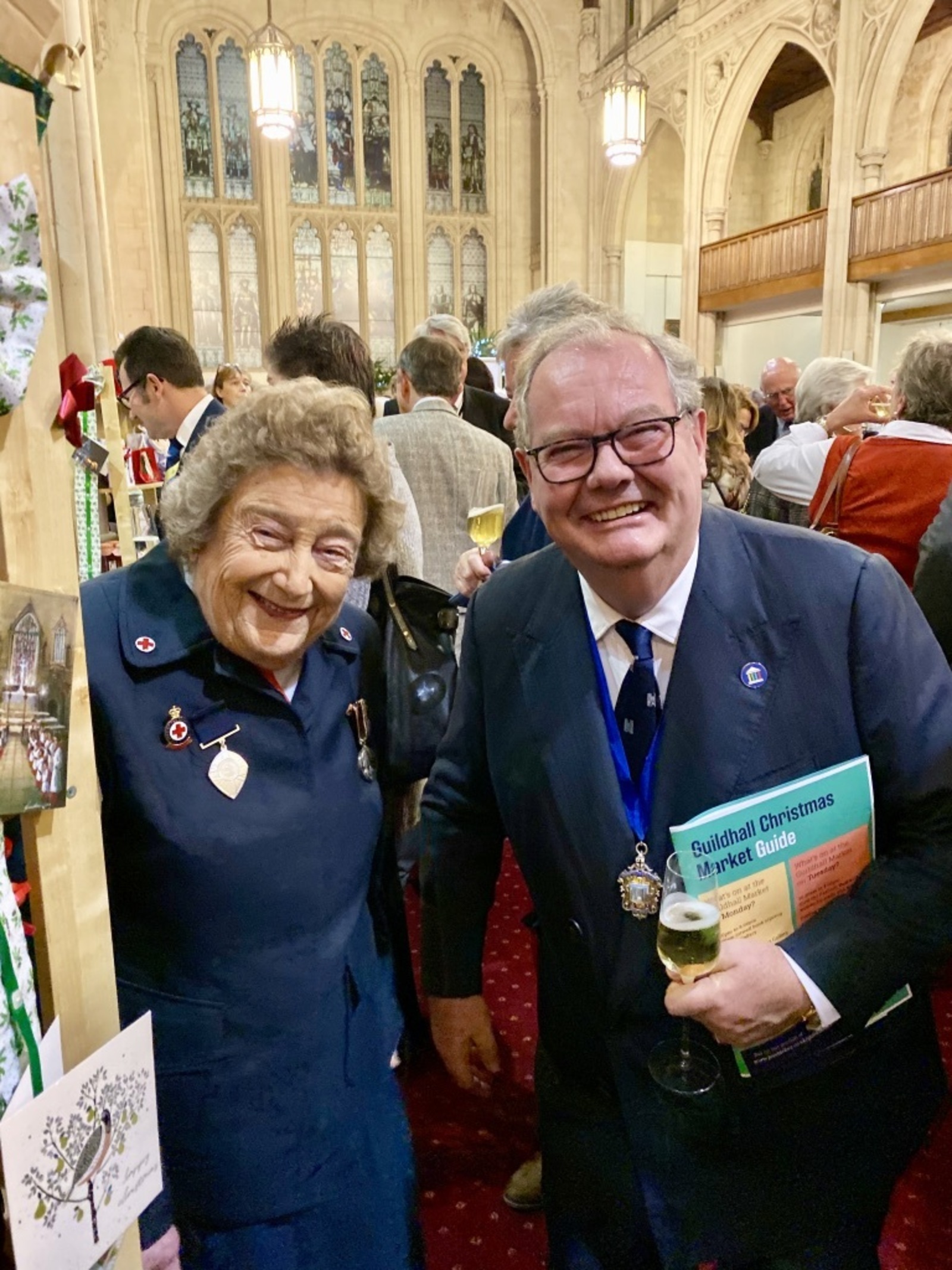 With  Ms Audrey Tibbles of the  Red Cross  Fair at Guildhall